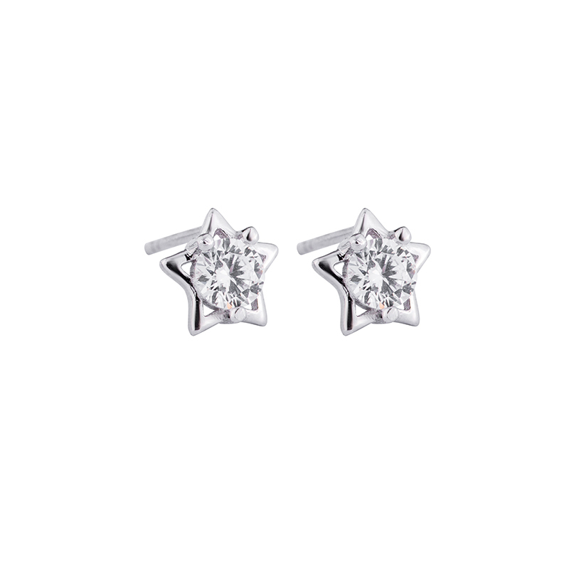 Pentagram Stud Earrings S925 Sterling Silver B003