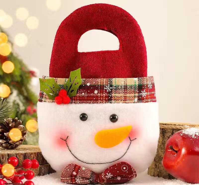 Apple Tote With Christmas Decorations