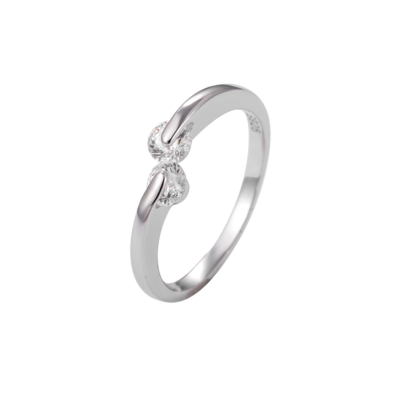 Double Diamond Ring S925 Sterling Silver C025